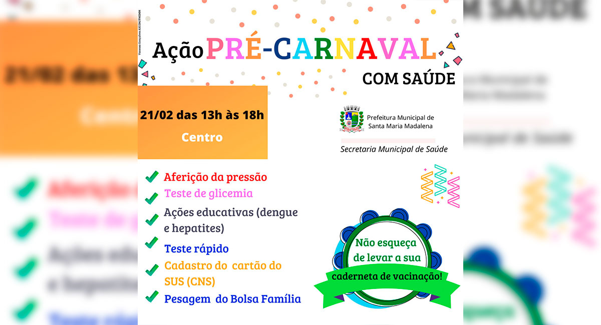 Secretaria de Saúde leva orientação e exames gratuitos para população em ação pré-carnaval