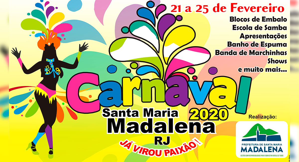 Prefeitura de Santa Maria Madalena divulga a programação do carnaval de 2020