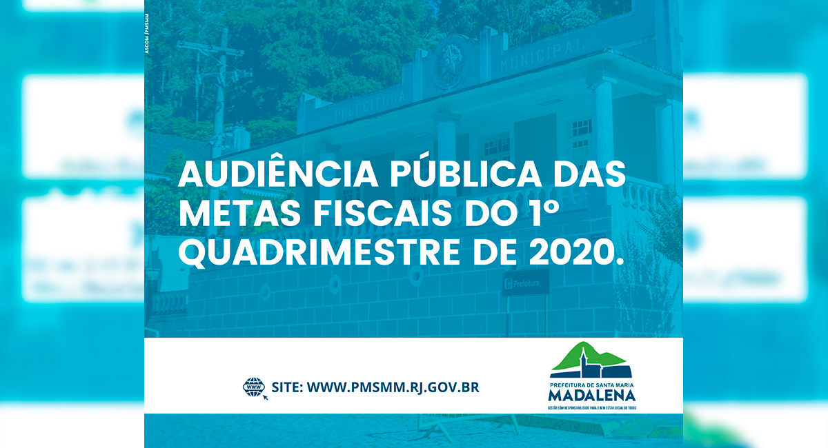 Prefeitura Disponibilizará no Site  Oficial os Relatórios da Audiência Pública das Metas Fiscais do Primeiro Quadrimestre de 2020