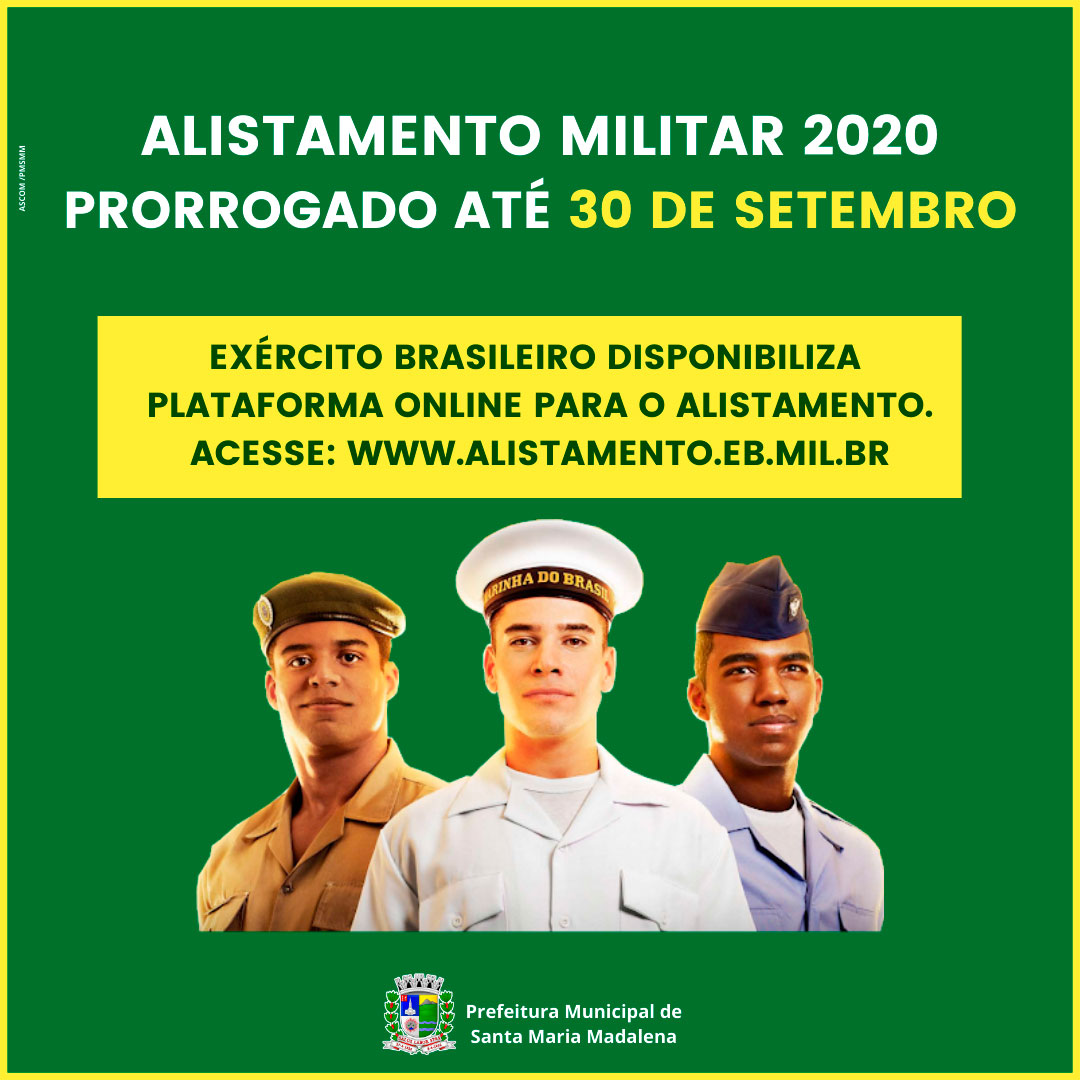 PMGD - CAMPANHA DE ALISTAMENTO PARA O SERVIÇO MILITAR EM 2020
