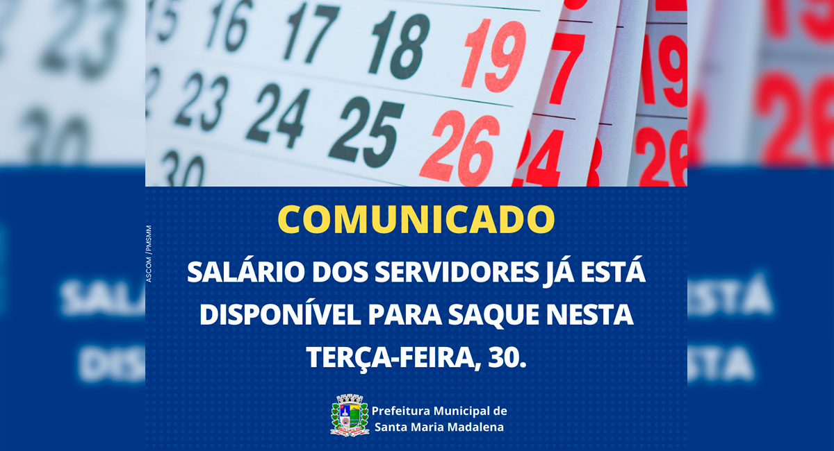 Prefeitura paga salário de março nesta sexta-feira, 25