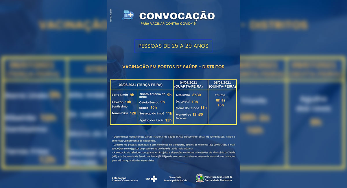 Covid-19: Vacinação de pessoas com idade entre 25 e 29 anos começa na terça-feira