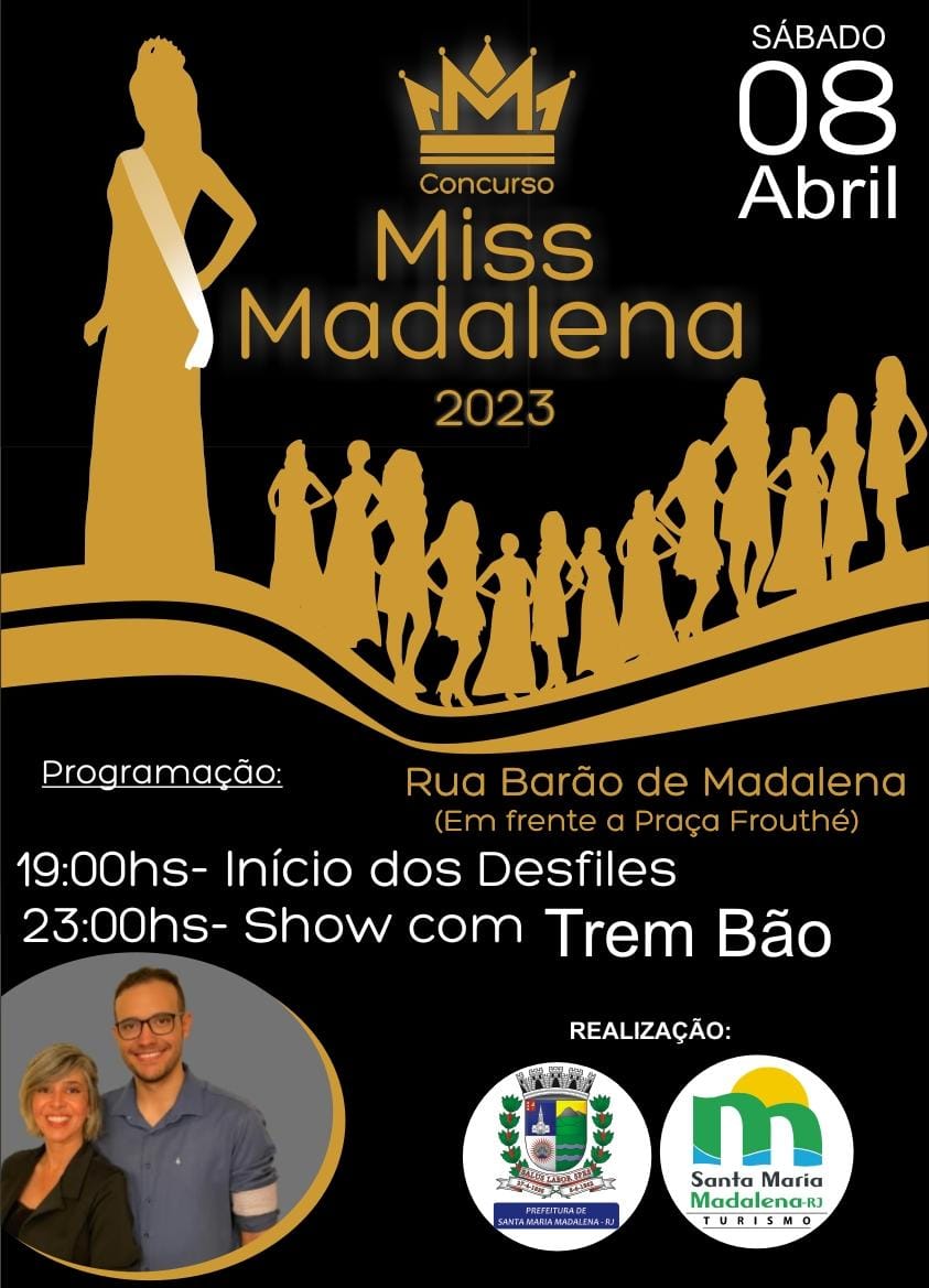 Concurso Miss Madalena 2023 será realizado sábado, dia 08 de abril