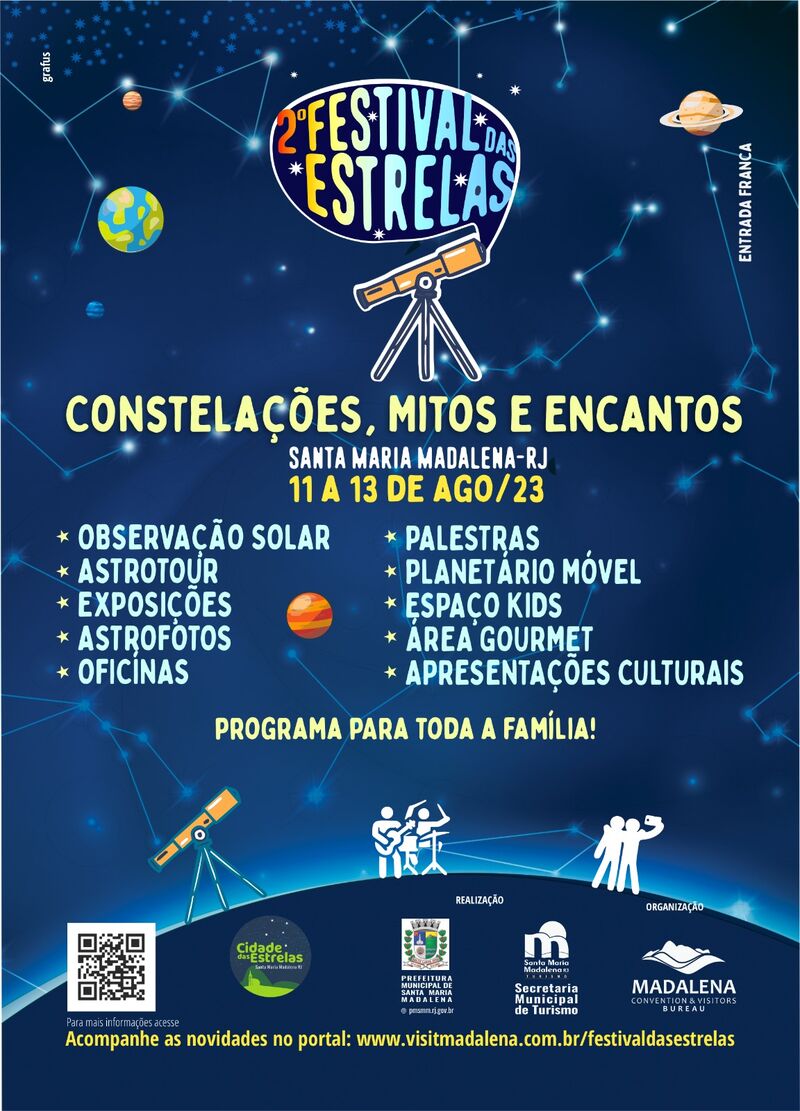 2º Festival das Estrelas começa na sexta-feira em Santa Maria Madalena; veja a programação