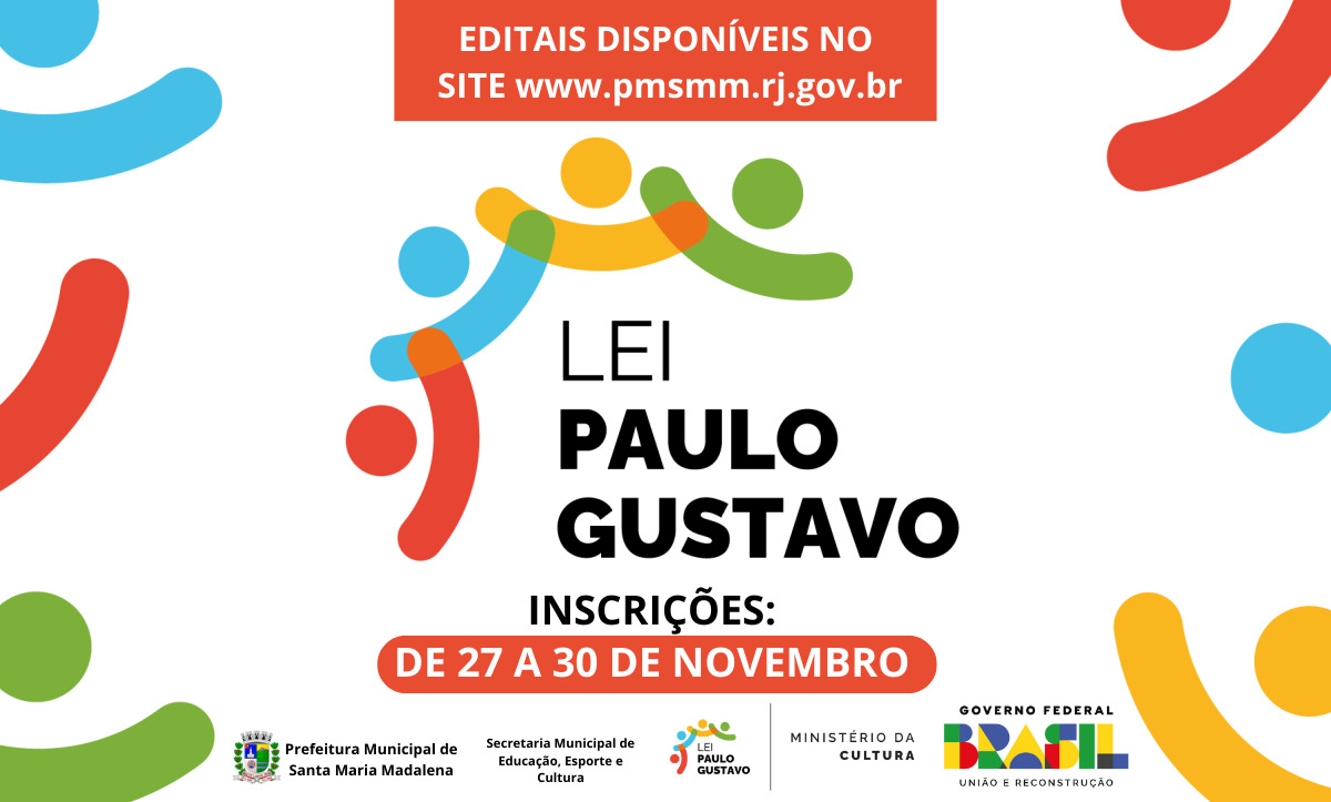 Prefeitura divulga editais da Lei Paulo Gustavo
