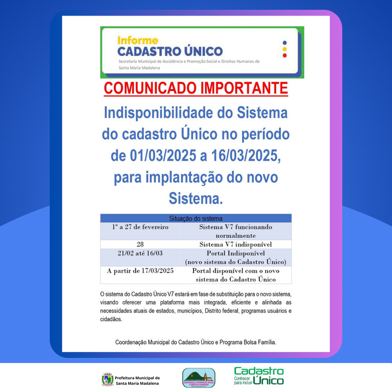 Comunicado da Secretaria de Assistência Social: Novo Cadastro Único Vem Aí!