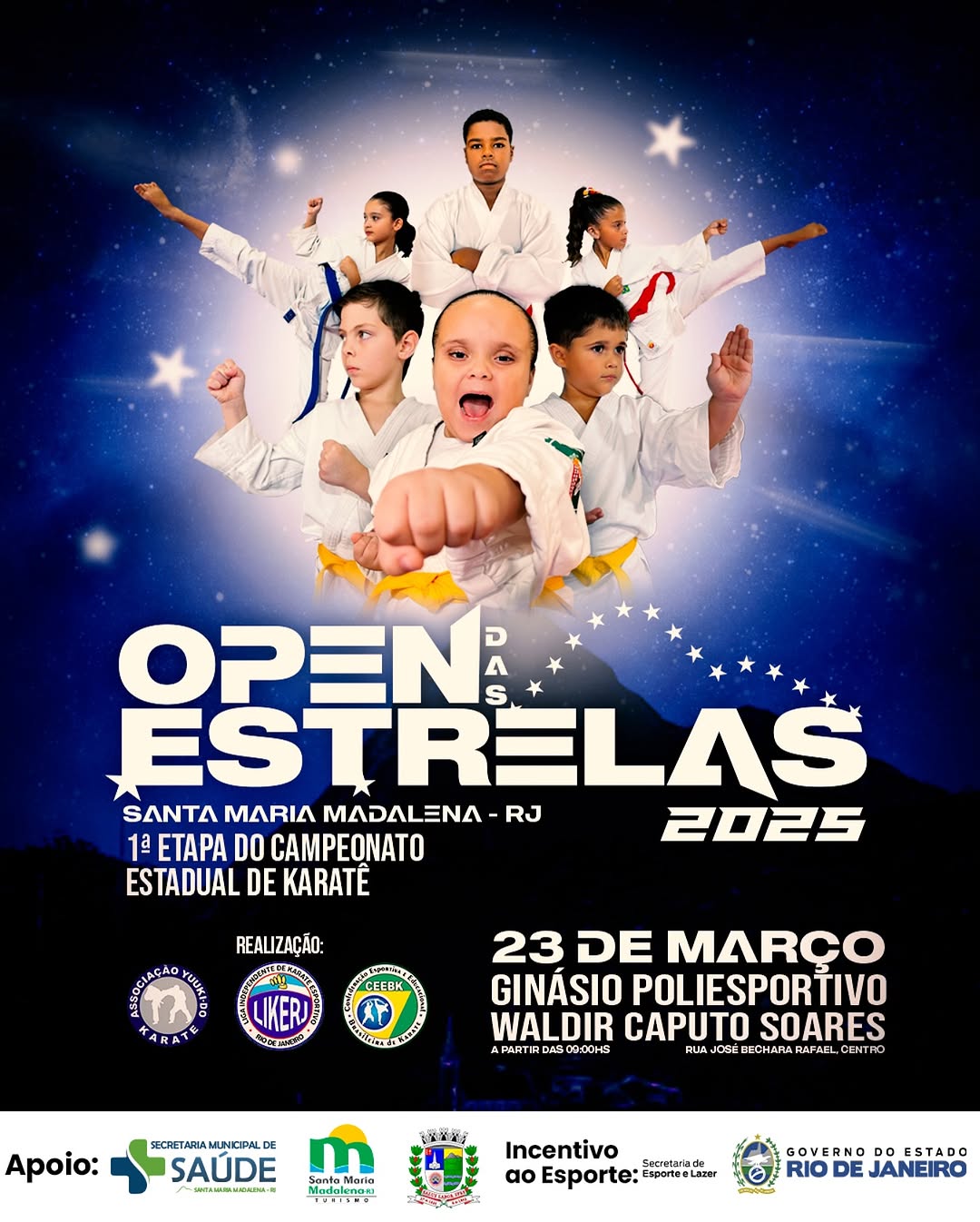 Open das Estrelas 2025: Santa Maria Madalena sedia a 1ª etapa do Campeonato Estadual de Karatê