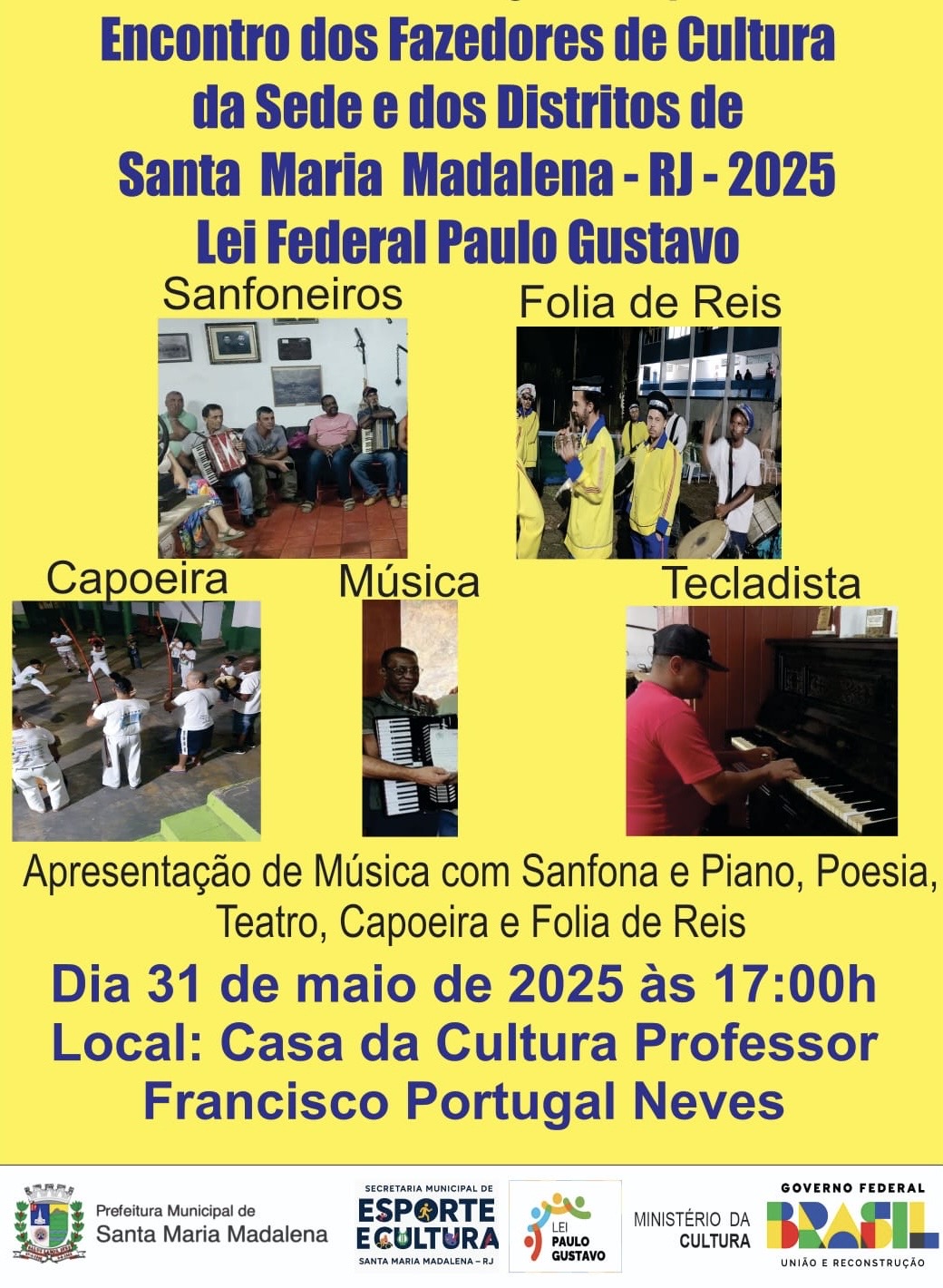 Santa Maria Madalena realiza Encontro dos Fazedores de Cultura com apoio da Lei Paulo Gustavo