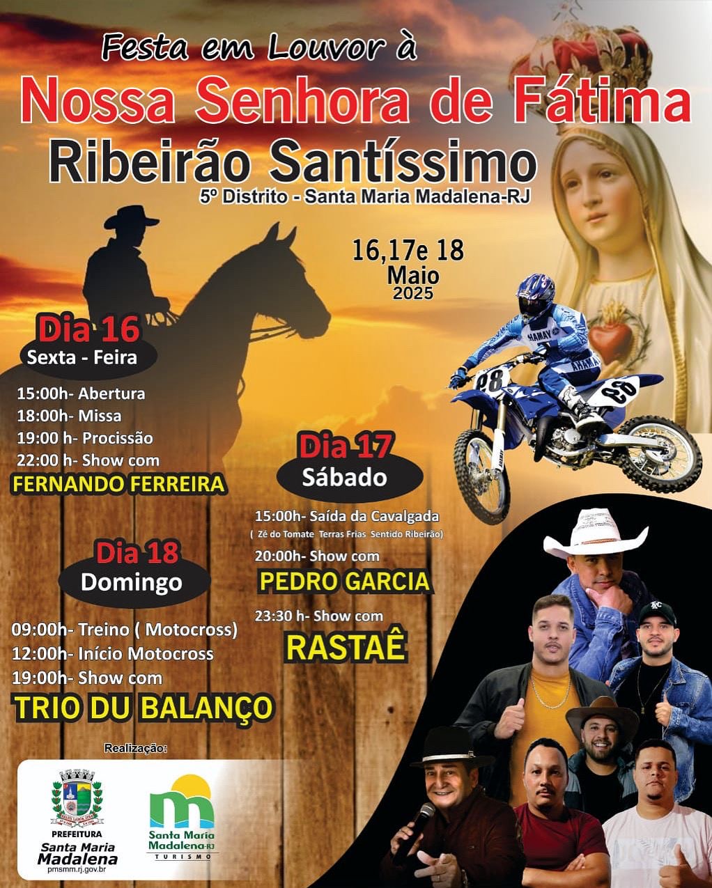 Festa em louvor à Nossa Senhora de Fátima no Ribeirão Santíssimo, 5º distrito de Santa Maria Madalena