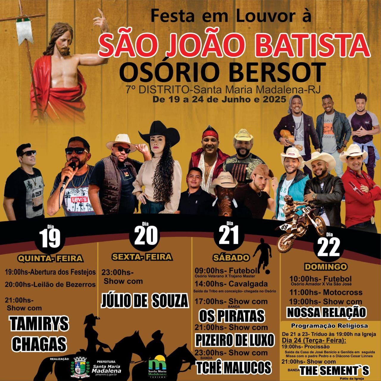 Festa em Louvor a São João Batista movimenta Osório Bersot, 7º distrito de Santa Maria Madalena