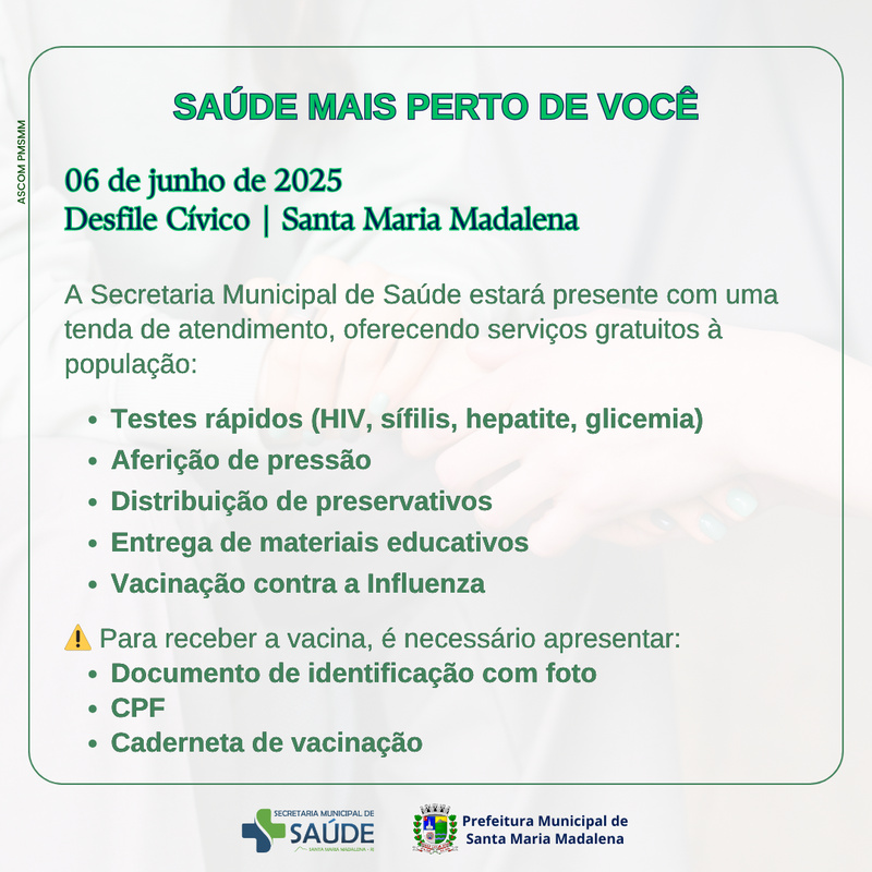 Secretaria Municipal de Saúde promove ação durante desfile cívico