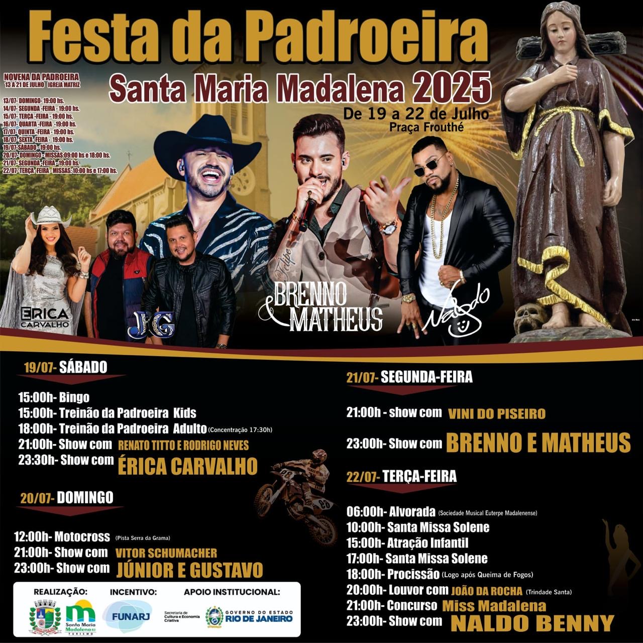 Vem aí a Festa da Padroeira de Santa Maria Madalena 2025