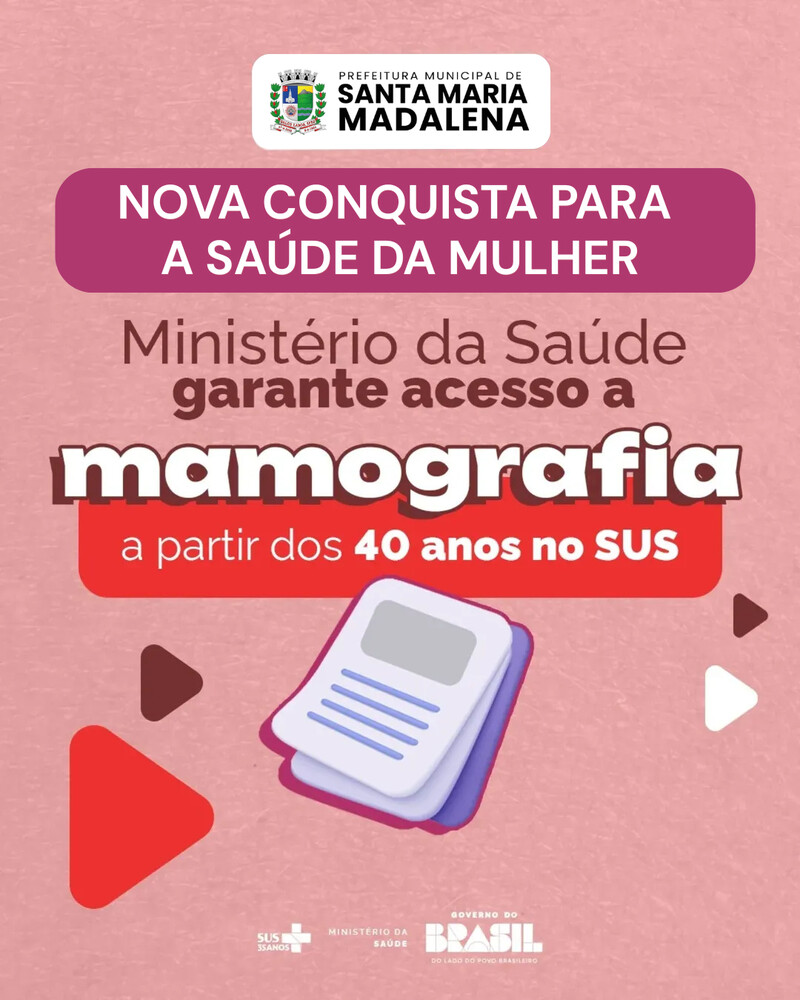 Ministério da Saúde amplia acesso à mamografia a partir dos 40 anos