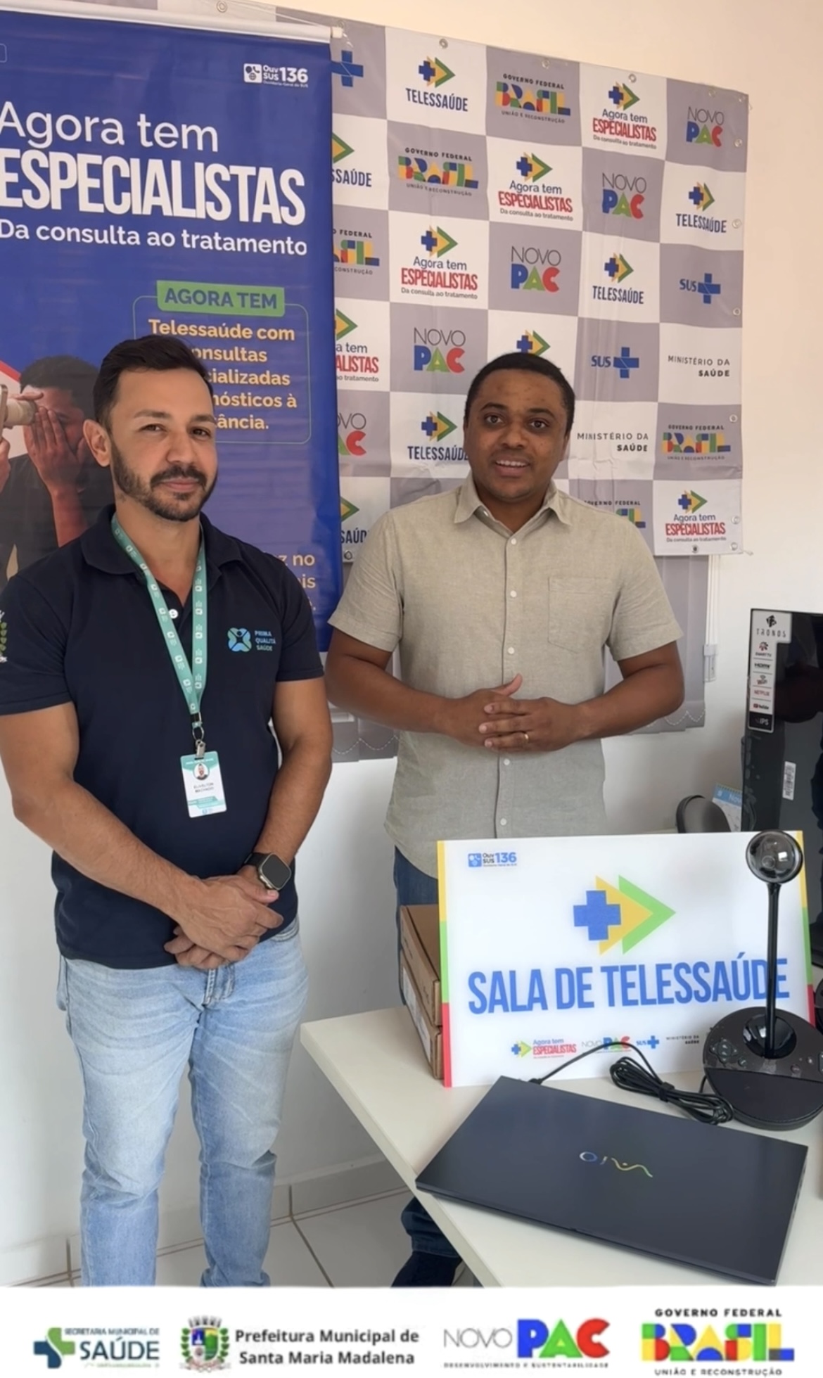 Santa Maria Madalena avança na saúde digital com novos equipamentos de Telessaúde