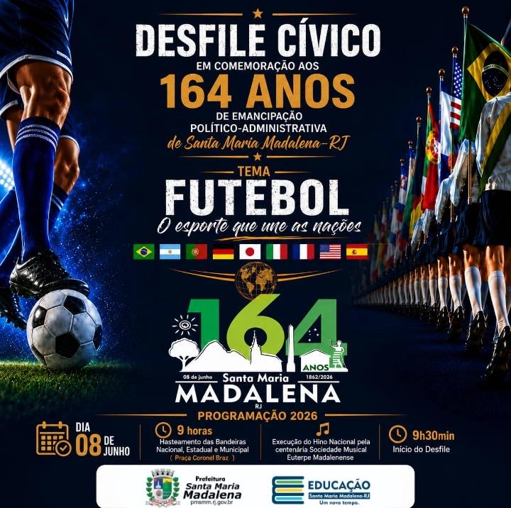 Desfile Cívico celebrará os 164 anos de emancipação político-administrativa de Santa Maria Madalena