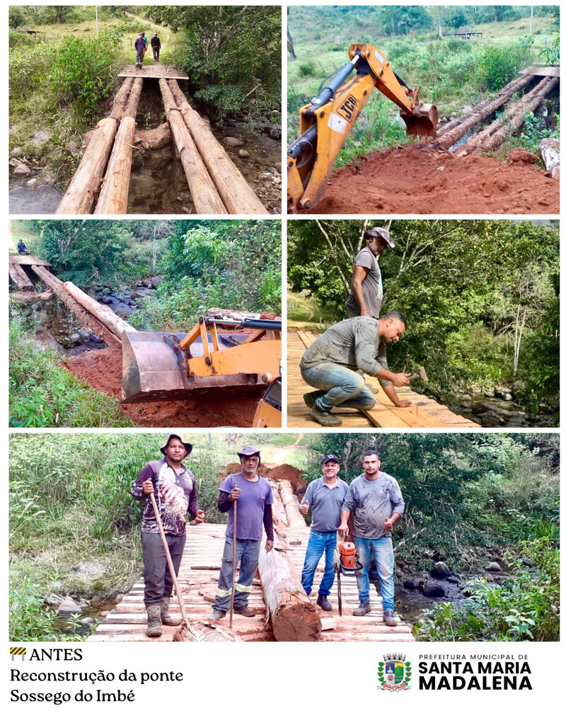 Prefeitura conclui reconstrução de ponte no Sossego do Imbé