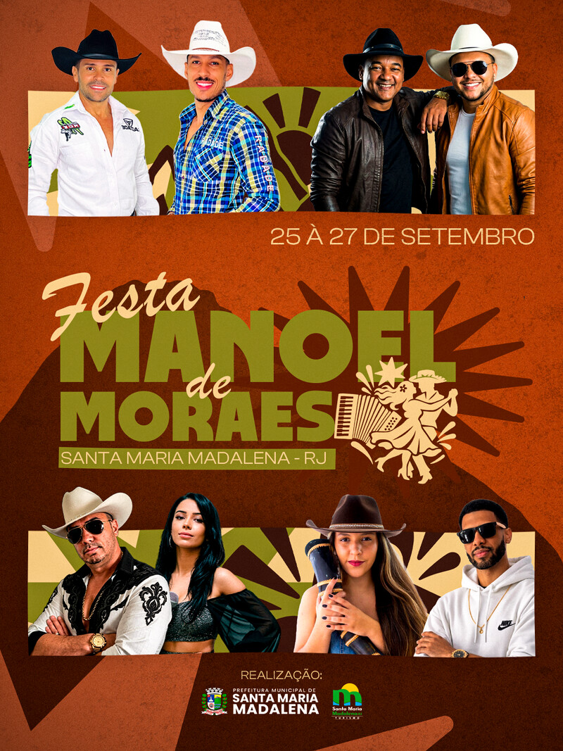 Festa de Manoel de Moraes acontece de 25 a 27 de setembro