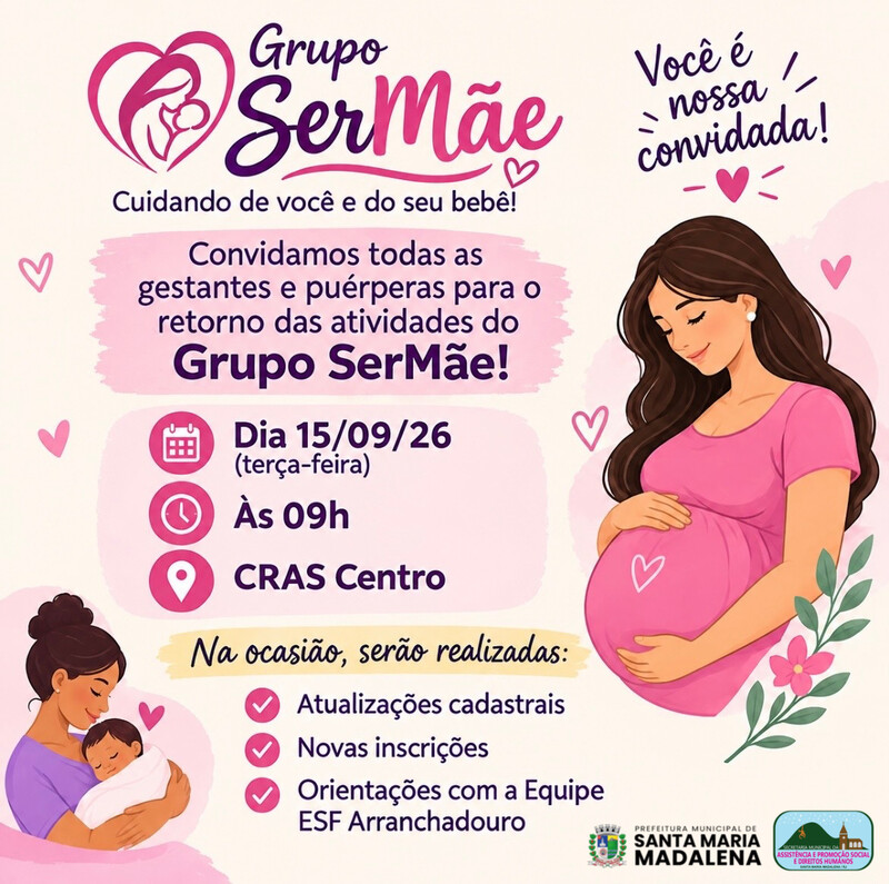 Grupo SerMãe retoma atividades com acolhimento e orientação para gestantes e puérperas